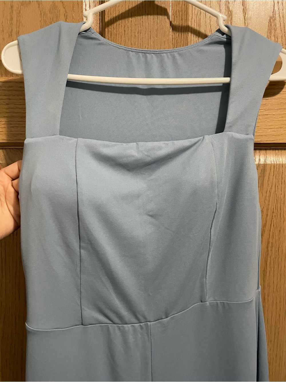 HALARA Dusty Blue Square-Neck Wide-Leg Jumpsuit - Picture 2 of 4